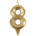 Свечи-цифры блеск золота 7см